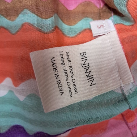 Banjanan Top Women's Small Pink Colorful Short‎ Sleeve Zig Zag - Picture 5 of 10